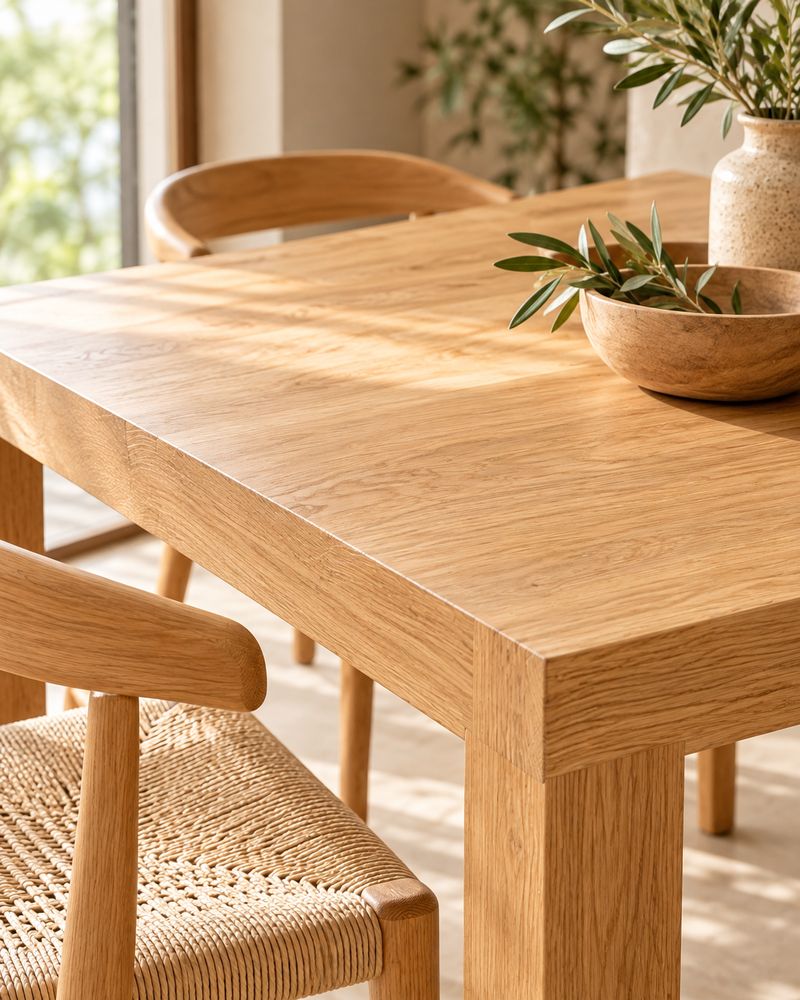 White oak dining table